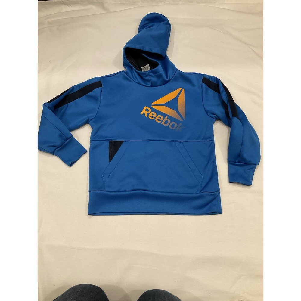 NWT Reebok Boys‎ Long Sleeve Pullover Hoodie Electric Blue Size XS (4-5)